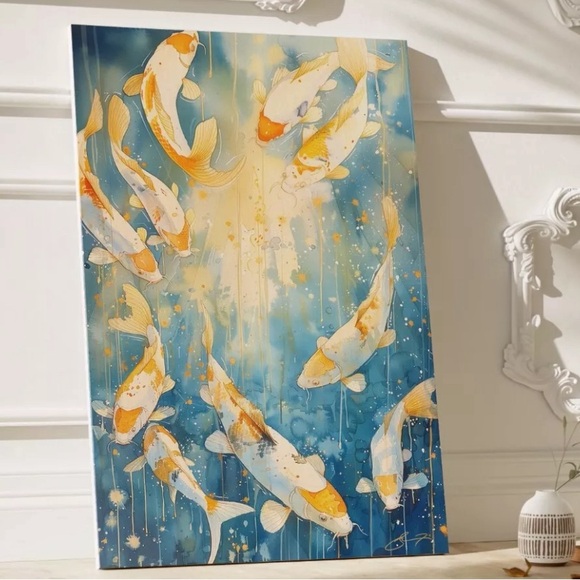 "SUNLIT KOI"
24"X36" QUALITY CANVAS ART PRINT READY TO HANG
Print of watercolor - Picture 3 of 5